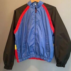 Vintage Izod Women's Colorblock Windbreaker Jacket Medium Red